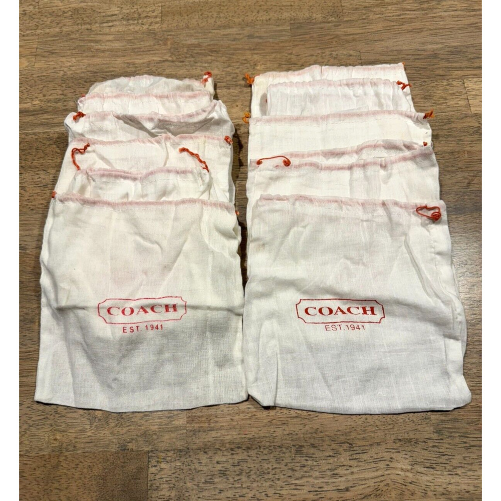 COACH Lot of 11 Vintage Cotton Dustbags Storage Bags Small EUC Lot #9